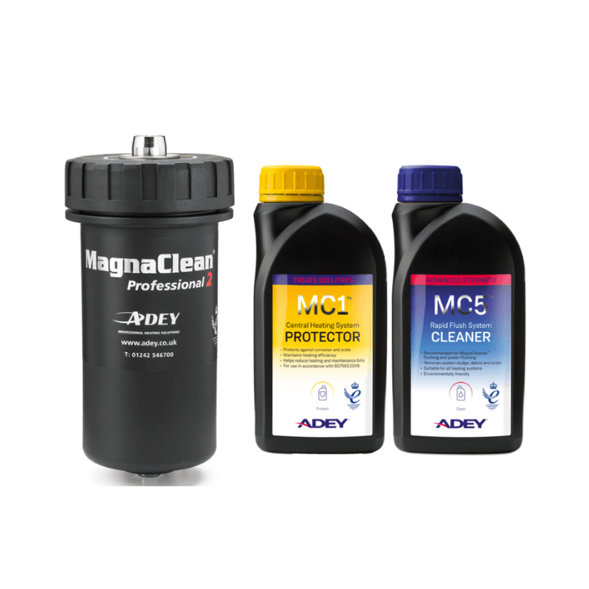 ADEY MagnaClean 22mm Professional 2 Chemical Pack - Filter, MC1 & MC5 Image 1