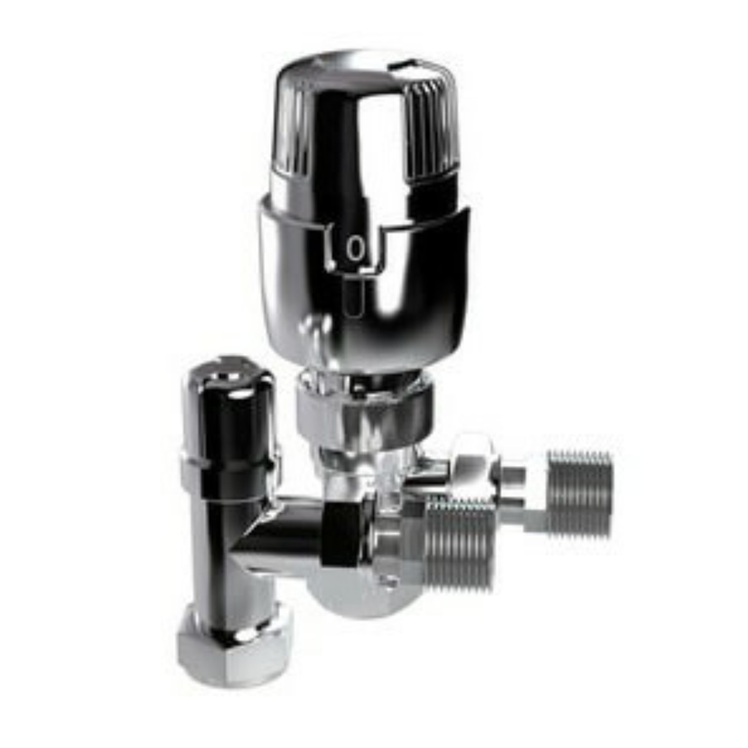Inta i-therm 15mm Angled TRV/LS - All Chrome 15TWINACP Image 1